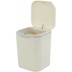 Mini Trash Can With Lid, Push Button, Trash Can, Desktop Paper Basket, Small Waste Bin White -Office Furniture Store 71403974 4