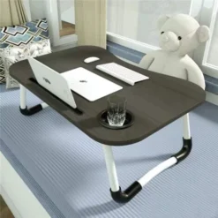 Laptop Bed Table, For Serving Tray, Notebook Stand, Reading Table, Stable Portable, Bed Tray With Cup Slot, Multi-function Table Black 7 Laptop Bed Table, For Serving Tray, Notebook Stand, Reading Table, Stable Portable, Bed Tray With Cup Slot, Multi-function Table Black -Office Furniture Store 71404203 3