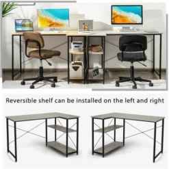 Corner Computer Desk Reversible L-shaped Writing Desk Workstation Gaming Table 8 Corner Computer Desk Reversible L-shaped Writing Desk Workstation Gaming Table -Office Furniture Store 71875934 4