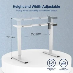 SANODESK Electric Height Adjustable Standing Desk Sit Stand Desk Adjustable Desk Stand Up Desk With Anti-collision Protection, Memory Control And Soft Start/stop Function (White,EP1) -Office Furniture Store 72167098 3