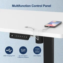 SANODESK Electric Height Adjustable Standing Desk Sit Stand Desk Adjustable Desk Stand Up Desk With Anti-collision Protection, Memory Control And Soft Start/stop Function (White,EP1) -Office Furniture Store 72167098 4