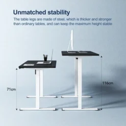 SANODESK Electric Height Adjustable Standing Desk Sit Stand Desk Adjustable Desk Stand Up Desk With Anti-collision Protection, Memory Control And Soft Start/stop Function (White,EP1) -Office Furniture Store 72167098 5