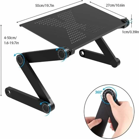 Foldable Overbed Table, Adjustable Table, Computer Sofa Tray Breakfast Bed Tablet Bed, Lapdesk 360° Tilt Stand For Laptop Book 4 Foldable Overbed Table, Adjustable Table, Computer Sofa Tray Breakfast Bed Tablet Bed, Lapdesk 360° Tilt Stand For Laptop Book - Image 4
