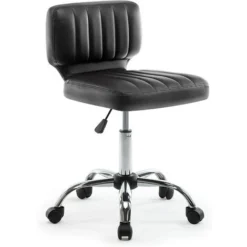 IntimaTe WM Heart Computer Chair, Swivel Work Stool, Height Adjustable Swivel Stool, Ergonomic Low Back Design Semi-PU Leather Office Stool, Salon Swivel Chair, Reception Room Stool