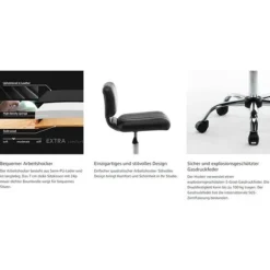 IntimaTe WM Heart Computer Chair, Swivel Work Stool, Height Adjustable Swivel Stool, Ergonomic Low Back Design Semi-PU Leather Office Stool, Salon Swivel Chair, Reception Room Stool -Office Furniture Store 73465710 3