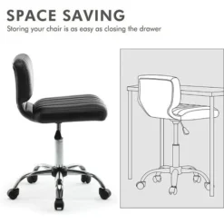 IntimaTe WM Heart Computer Chair, Swivel Work Stool, Height Adjustable Swivel Stool, Ergonomic Low Back Design Semi-PU Leather Office Stool, Salon Swivel Chair, Reception Room Stool -Office Furniture Store 73465710 5