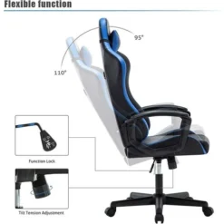 IntimaTe WM Heart Gaming Chair, Ergonomic High Back Office Racing Chair With Armrest, Swivel Leather Desk Chairs With Adjustable Headrest And Lumbar Cushion For Office And Home (Blue) -Office Furniture Store 73465730 4