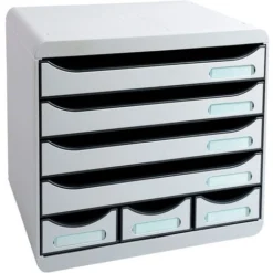 Desktop Drawer Set Store-Box With 7 Drawers Light Grey Exacompta