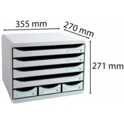 Desktop Drawer Set Store-Box With 7 Drawers Light Grey Exacompta -Office Furniture Store 74051883 3