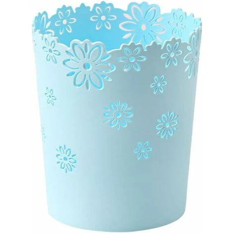 Waste Paper Bin Decorative Trash Bin Vintage For Kitchen, Bathroom, Living Room, Bedroom, Office, Cafe - Blue 1 Waste Paper Bin Decorative Trash Bin Vintage For Kitchen, Bathroom, Living Room, Bedroom, Office, Cafe - Blue