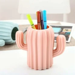 Desktop Pen Holder Stand Cactus Desk Organizer Pencil Holder For Office Desk Funny Organizer Pencil Case Funny Pen Pot,Pink -Office Furniture Store 75329066 3