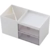 Desktop Storage Organizer Mini Box Desk Office Supplies Container Pen Holder For Desk Cute Pencil Cup Pot For Kids Makeup Brush Holder -White