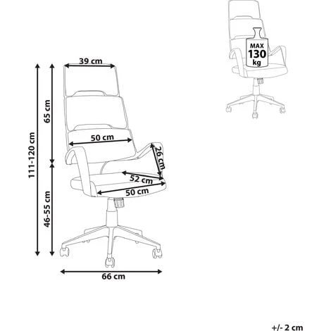 Office Desk Chair Swivel Adjustable Height White And Grey Polyester Grandiose 3 Office Desk Chair Swivel Adjustable Height White And Grey Polyester Grandiose - Image 3