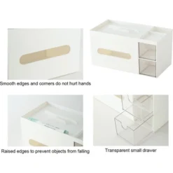 Desk Organizer, Tissue Box Holder, Office Desktop Organizers And Accessories White -Office Furniture Store 77432176 3
