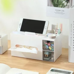 Desk Organizer, Tissue Box Holder, Office Desktop Organizers And Accessories White -Office Furniture Store 77432176 5