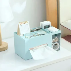 Desk Organizer, Tissue Box Holder, Office Desktop Organizers And Accessories Blue -Office Furniture Store 77432311 5