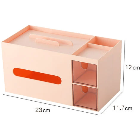 Desk Organizer, Tissue Box Holder, Office Desktop Organizers And Accessories Red 2 Desk Organizer, Tissue Box Holder, Office Desktop Organizers And Accessories Red - Image 2