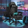ELFORDSON Gaming Chair With Extra Large Lumbar Support, Black