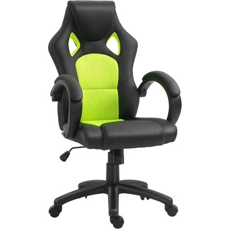 HOMCOM Racing Gaming Chair Swivel Home Office Gamer Desk Chair W/ Wheels, Green 1 HOMCOM Racing Gaming Chair Swivel Home Office Gamer Desk Chair W/ Wheels, Green