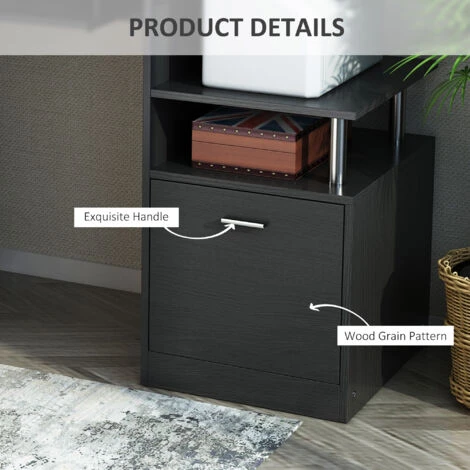 HOMCOM Wood Computer Desk Laptop Workstation Drawer Shelf For Home Office 5 HOMCOM Wood Computer Desk Laptop Workstation Drawer Shelf For Home Office - Image 5