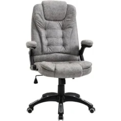 Vinsetto High Back Home Office Chair Swivel Microfibre Fabric Desk Chair Grey
