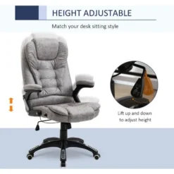 Vinsetto High Back Home Office Chair Swivel Microfibre Fabric Desk Chair Grey -Office Furniture Store 78946901 4