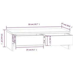 Monitor Stand 50x27x15 Cm Solid Wood Pine VidaXL -Office Furniture Store 78996701 3