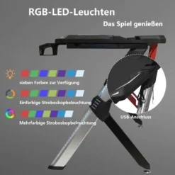 WOLTU Gaming Desk LED Black Computer Racing Table With Cup Holder Headphone Hook Black 8 WOLTU Gaming Desk LED Black Computer Racing Table With Cup Holder Headphone Hook Black -Office Furniture Store 79116678 4