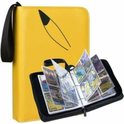 Pokemon Card Binder, Card Protector Book Album, Card Storage Card Protector Book With 50 Pages In 8 Pockets For 400 Trading Cards - Yellow