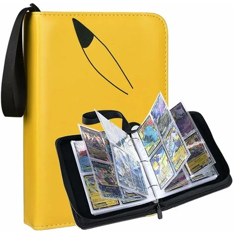 Pokemon Card Binder, Card Protector Book Album, Card Storage Card Protector Book With 50 Pages In 8 Pockets For 400 Trading Cards - Yellow 1 Pokemon Card Binder, Card Protector Book Album, Card Storage Card Protector Book With 50 Pages In 8 Pockets For 400 Trading Cards - Yellow