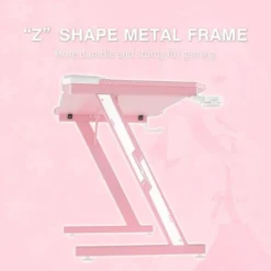 Z Shaped Gaming Desk Carbon Fiber Desktop PC Computer Desk Office Desk,Pink -Office Furniture Store 81090703 5