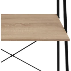 Writing Desk Exeter 85.5x46.5x140cm With Overhead Storage - Desk, Work Table, Office Table - Industrial Wood Light, Oak Sonoma -Office Furniture Store 81881722 4