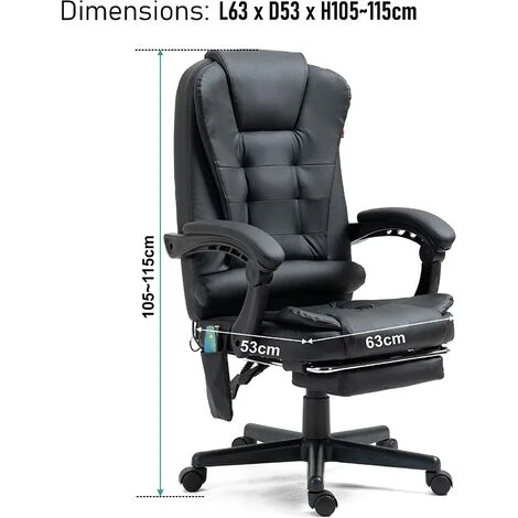 Black Massage Office Chair 2 Black Massage Office Chair - Image 2
