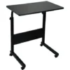Simpa Black Height Adjustable Mobile Desk Overbed Table