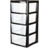 Simpa Large 4 Drawer Storage Tower Units - BLACK