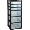 Simpa Large 6 Drawer Storage Tower Units - BLACK