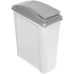 25L Clear Plastic Storage Box With Flap Lid Recycle Bin Litre Home Dog Pet Food