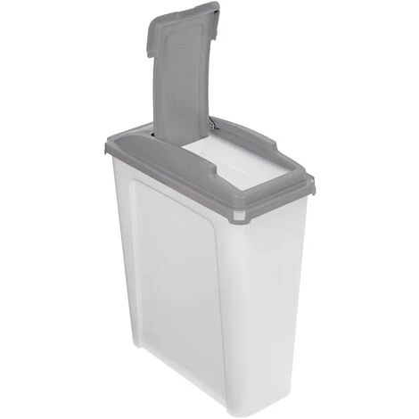 25L Clear Plastic Storage Box With Flap Lid Recycle Bin Litre Home Dog Pet Food 2 25L Clear Plastic Storage Box With Flap Lid Recycle Bin Litre Home Dog Pet Food - Image 2