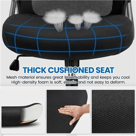 Yaheetech Mesh Office Chair With Folding Padded Armrests,High Back Ergonomic Desk Chair, Black 4 Yaheetech Mesh Office Chair With Folding Padded Armrests,High Back Ergonomic Desk Chair, Black - Image 4