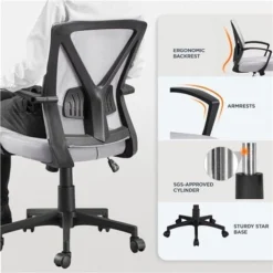 Yaheetech Mesh Office Chair Executive Desk Chair, Light Gray 7 Yaheetech Mesh Office Chair Executive Desk Chair, Light Gray -Office Furniture Store 83169716 3