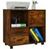 Mobile File Cabinet Rolling Printer Stand Lateral Stationery Storage Organizer