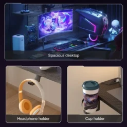 UNHO L-Shape Right Corner Gaming Desk Ergonomic PC Computer Racing Table, Right -Office Furniture Store 83787710 5