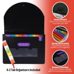 A To Z Month A4 Concertina Expanding File Folder Organiser Wallet Pockets -Office Furniture Store 83809655 4
