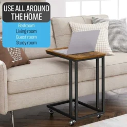 C Shaped Bedside Sofa Side End Table Coffee Laptop Desk Furniture Living Room -Office Furniture Store 83809847 5