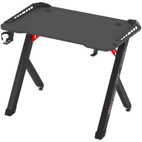 100cm Gaming Desk Computer Table PC Laptop RGB LED Lights Racing Gamer Workstation 3 100cm Gaming Desk Computer Table PC Laptop RGB LED Lights Racing Gamer Workstation - Image 3