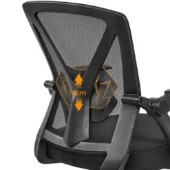 Yaheetech Mesh Office Chair With 90° Flip-up Armrests, Black -Office Furniture Store 85549017 4