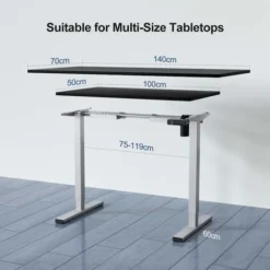 SANODESK Electric Height Adjustable Standing Desk Sit Stand Desk Adjustable Desk Stand Up Desk With Anti-collision Protection, Memory Control And Soft Start/stop Function (Gray,EP1) -Office Furniture Store 85707884 5