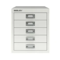Bisley 5 Drawer Filing Cabinet - White