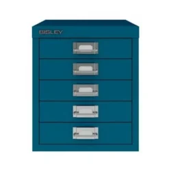 Bisley 5 Drawer Filing Cabinet - Azure