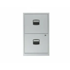 Bisley 2 Drawer Metal Filing Cabinet - Silver